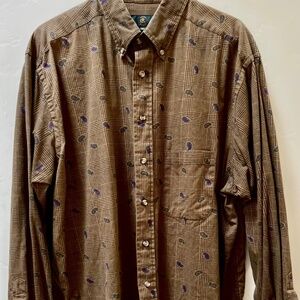 Charter Club Mens button down paisley long sleeved shirt XL